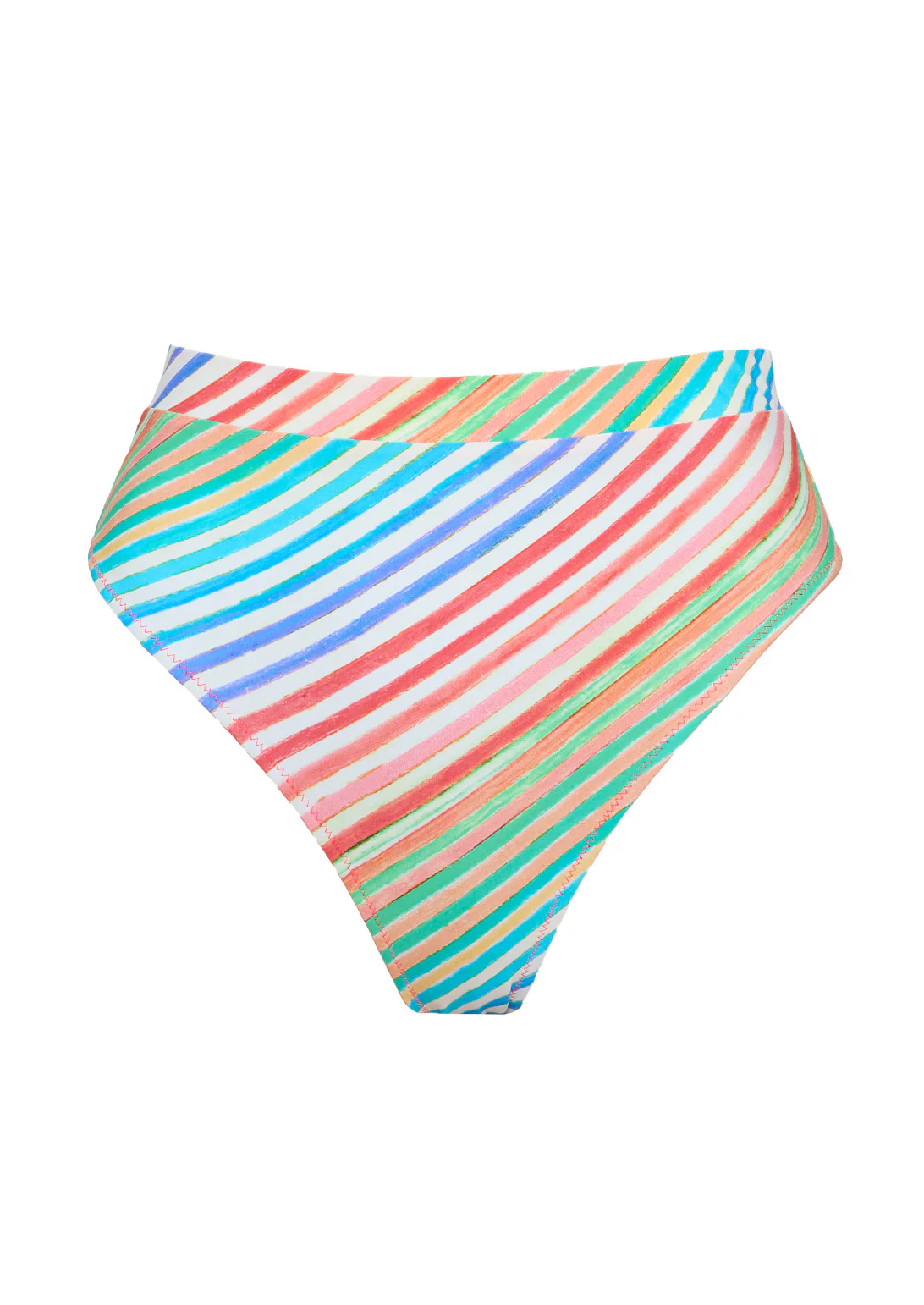 BIAS CRAYON STRIPE HIGH-WAISTED BIKINI BOTTOM - Image 3